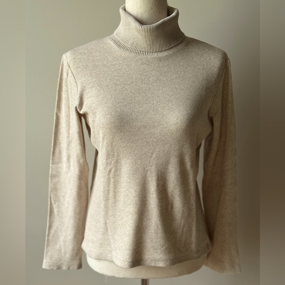 Rafaella | Ribbed Turtleneck | Tan | Medium - Picture 7 of 7